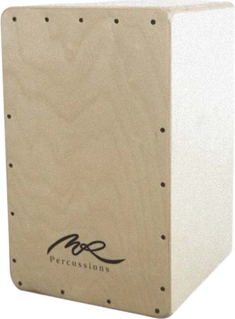 A cajón — a wooden box drum
